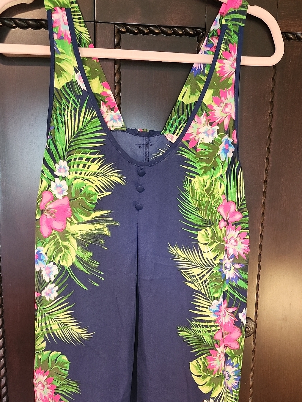 Candie's Navy Tropical Floral Tank Top
